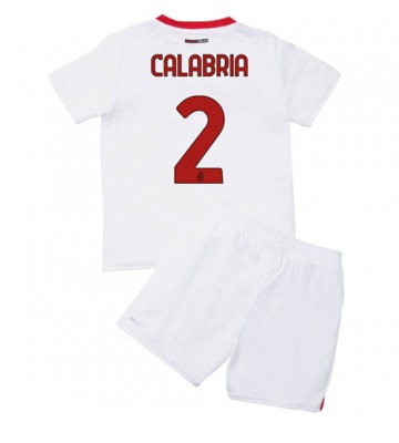 AC Milan Davide Calabria #2 Bortedraktsett Barn 2022-23 Kortermet (+ Korte bukser)